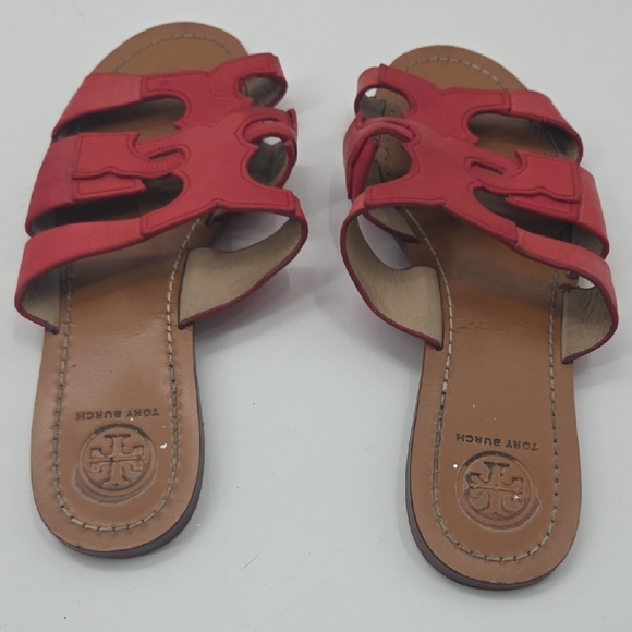Tory Burch Red Slide Sandals - Picture 3 of 16